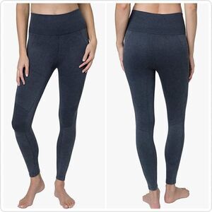 Tuff Athletics Black Moto Style Seamless High Waist 7/8 Tights sz L